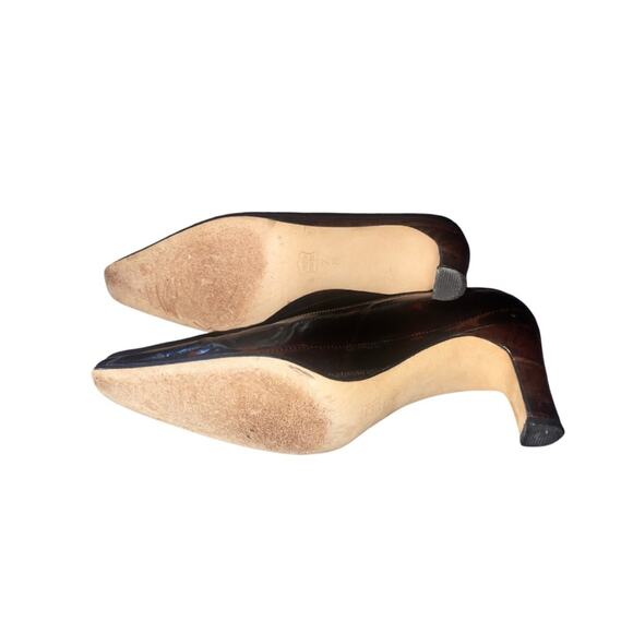 Vintage Vaneli brown leather pointed toe pumps heels Size 7 Career Office - Picture 5 of 8